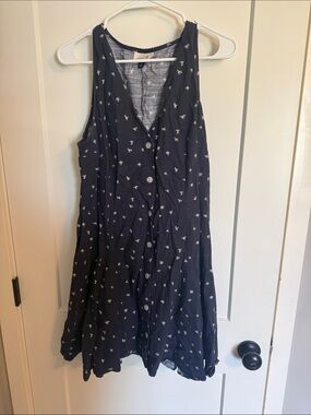 Universal Thread Navy Mini Dress with White Floral Print